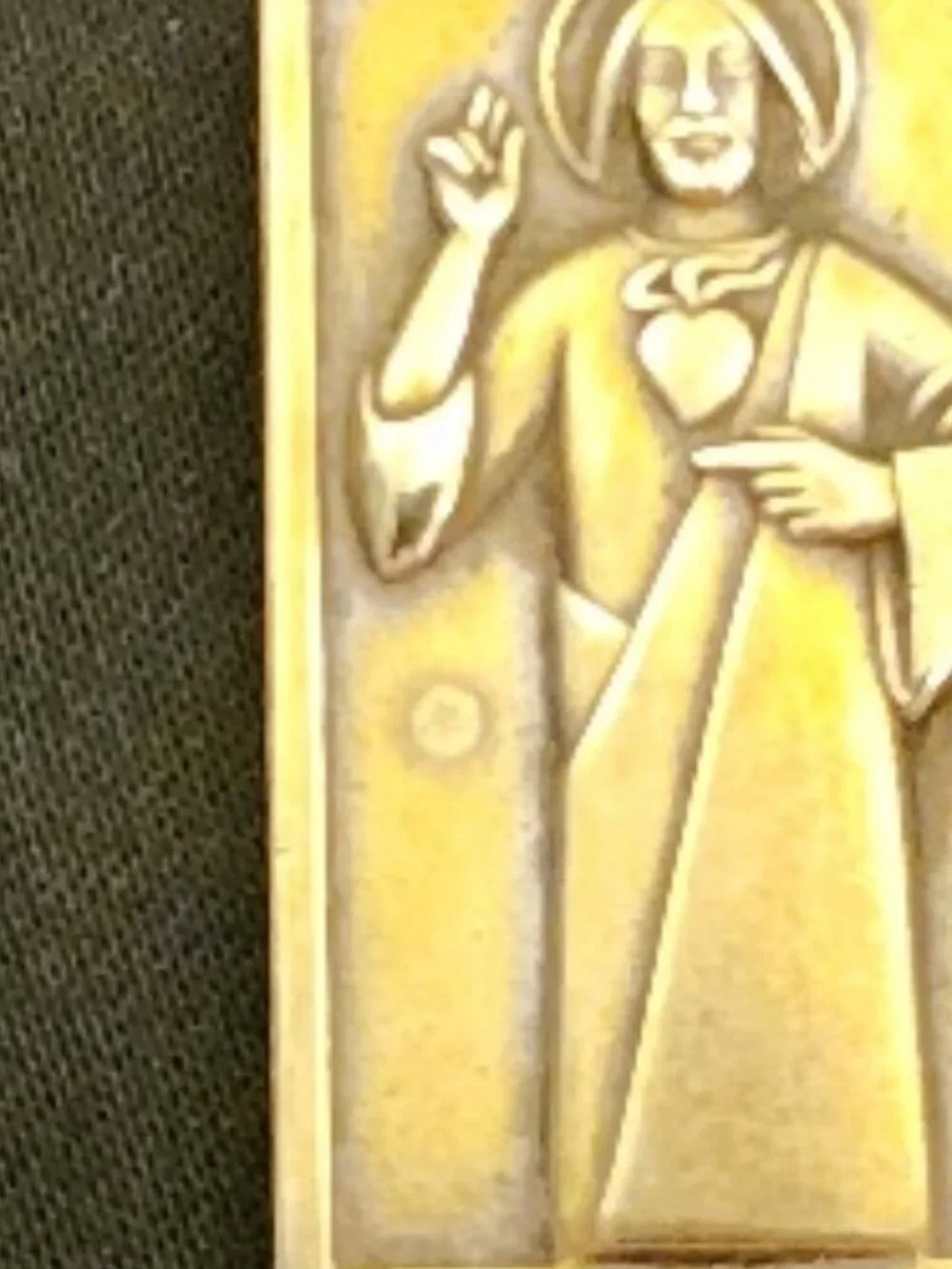 Vintage Italian Brass Scapular (Religious) Keychain